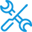 A tool icon with a screwdriver and a wrench overlapping to make an overall X shape.